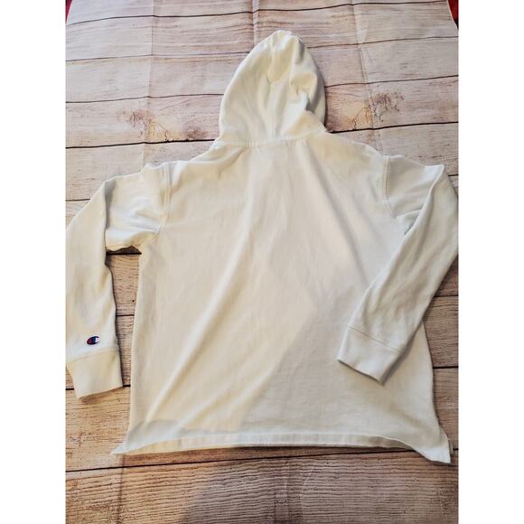 Champion lightweight Hoodie Womens Extra Small XS white Sweatshirt Hooded - Picture 2 of 9